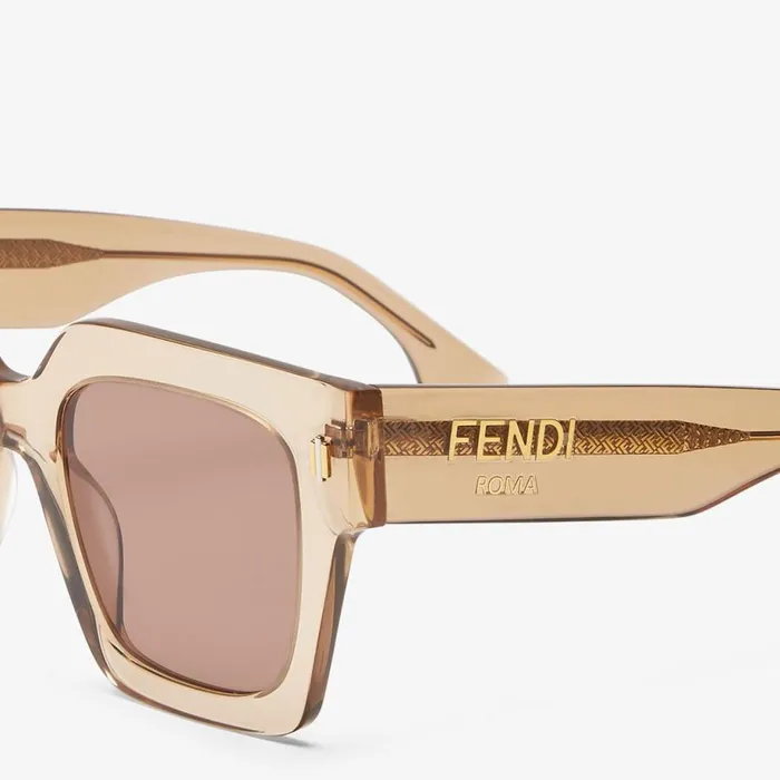 Woman Beige Acetate Sunglasses Beige Fendi Sunglasses