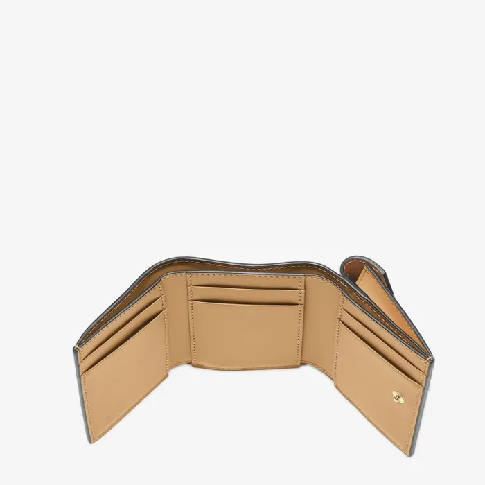 Woman Beige Leather Wallet Brown Fendi Wallets