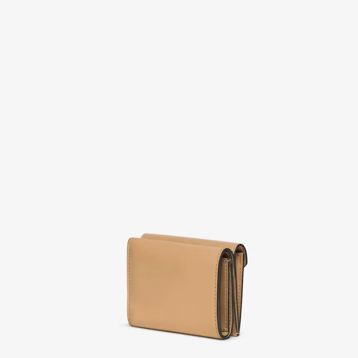 Woman Beige Leather Wallet Brown Fendi Wallets