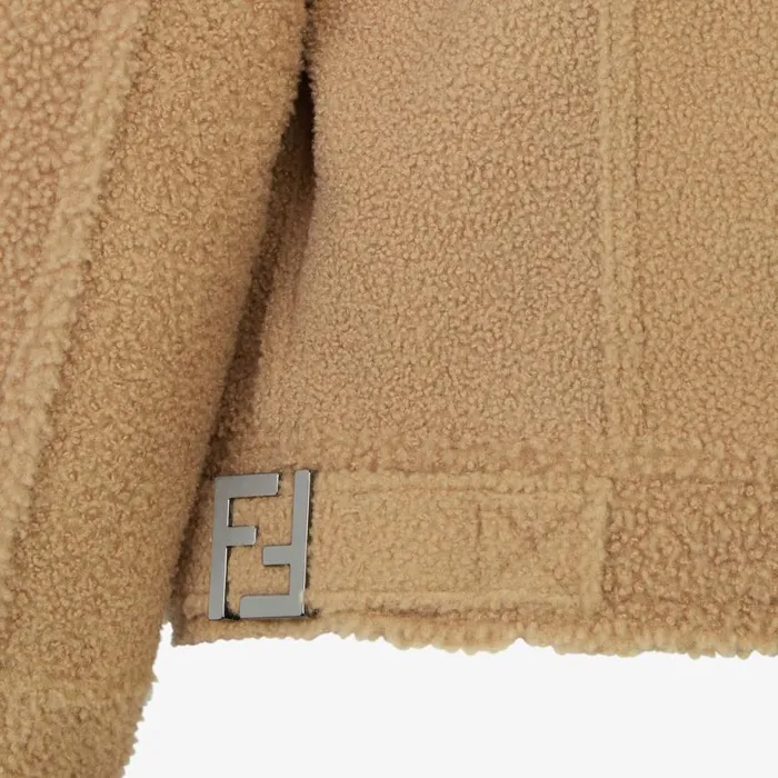 Woman Beige Shearling Jacket Beige Fendi Coats and Outerwear