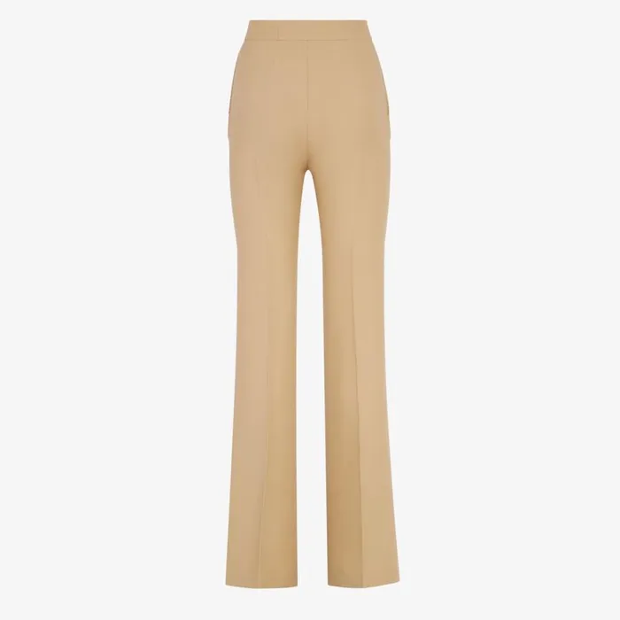 Woman Beige Silk And Wool Trousers Beige Fendi Pants and Shorts