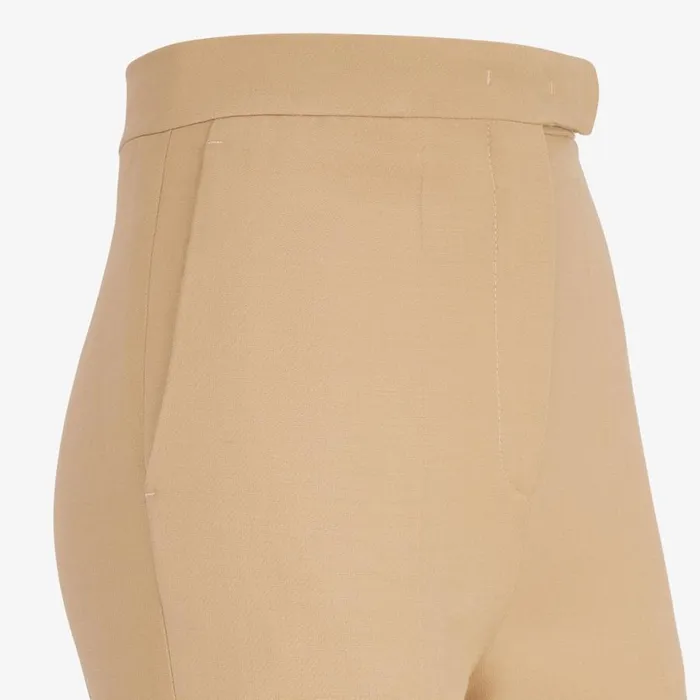 Woman Beige Silk And Wool Trousers Beige Fendi Pants and Shorts