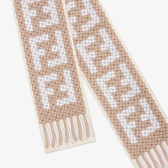 Woman Beige Silk Bandeau Beige Fendi Scarves and Silks
