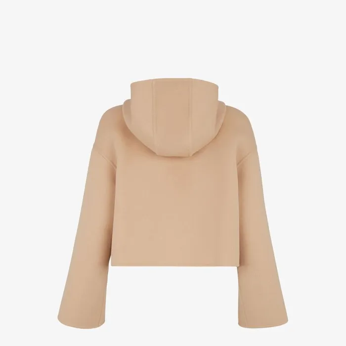 Woman Beige Wool Jacket Beige Fendi Coats and Outerwear