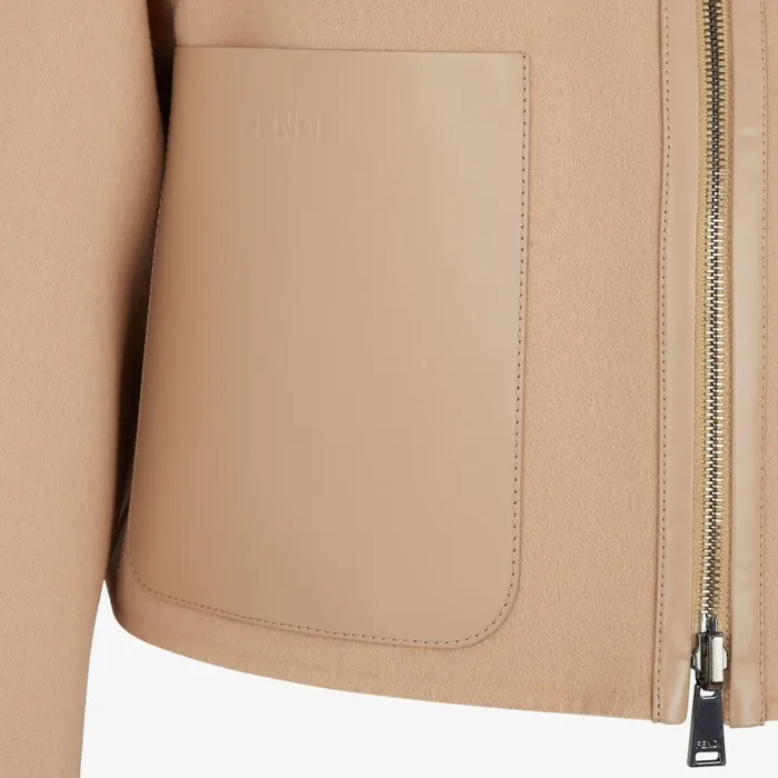 Woman Beige Wool Jacket Beige Fendi Coats and Outerwear