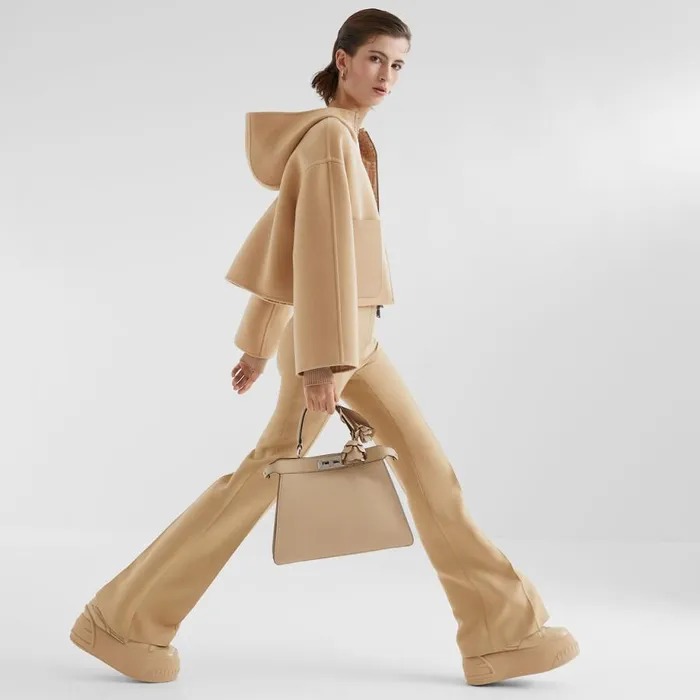 Woman Beige Wool Jacket Beige Fendi Coats and Outerwear