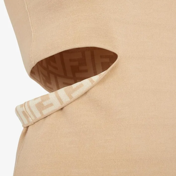 Woman Beige Wool Top Beige Fendi Knitwear