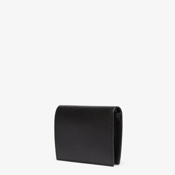 Woman Black Compact Leather Wallet Black Fendi Wallets