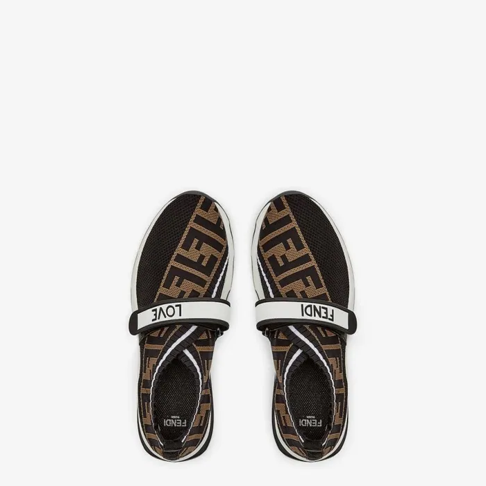 Woman Black Fabric Sneakers Black Fendi Sneakers