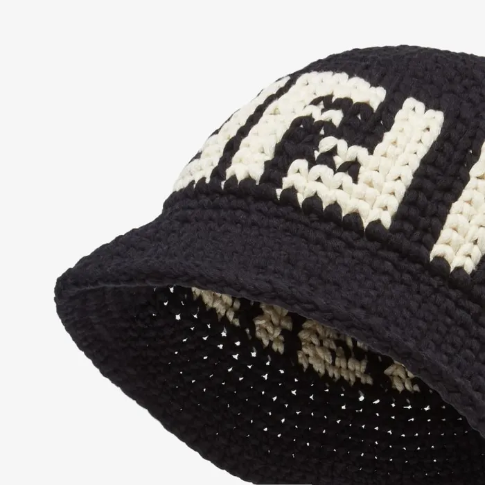 Woman Black Ff Cotton Cloche Hat Black Fendi Hats and Gloves