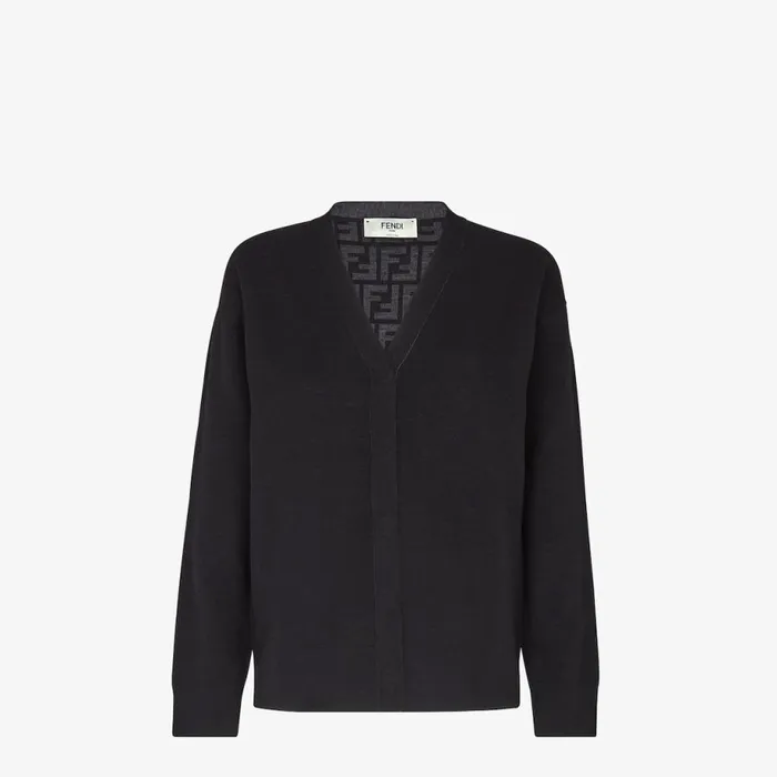 Woman Black Knit Cardigan Black Fendi Knitwear