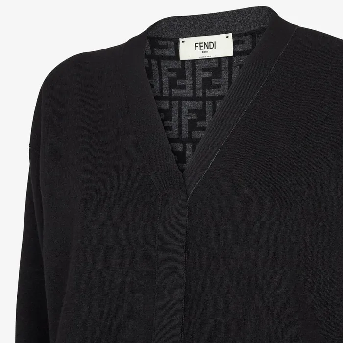 Woman Black Knit Cardigan Black Fendi Knitwear