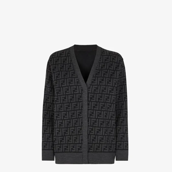 Woman Black Knit Cardigan Black Fendi Knitwear