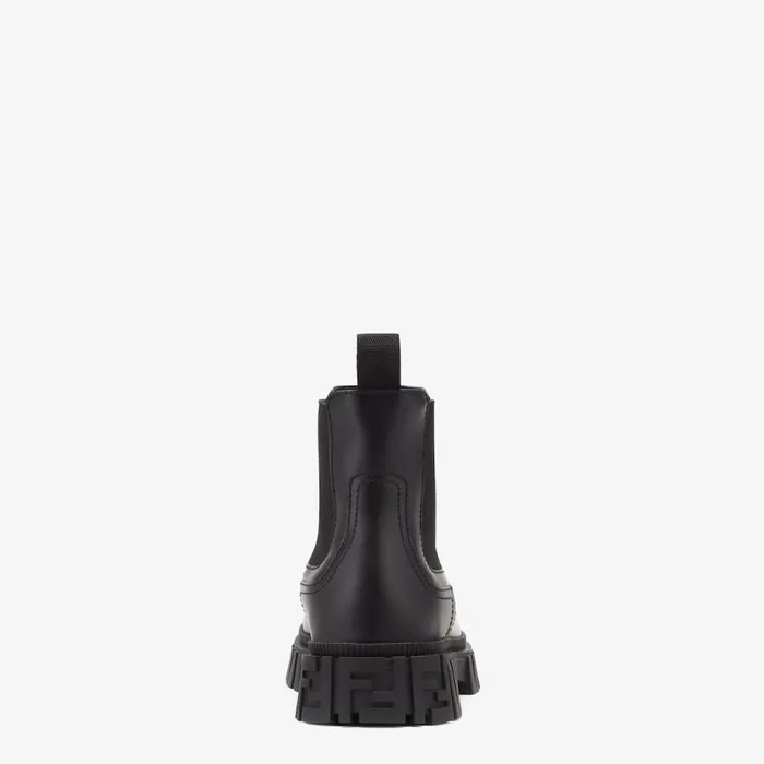Woman Black Leather Chelsea Boots Black Fendi Boots and Ankle Boots