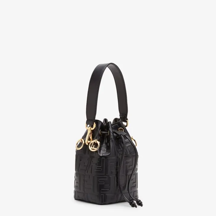Woman Black Leather Mini Bag Black Fendi Mini Bags