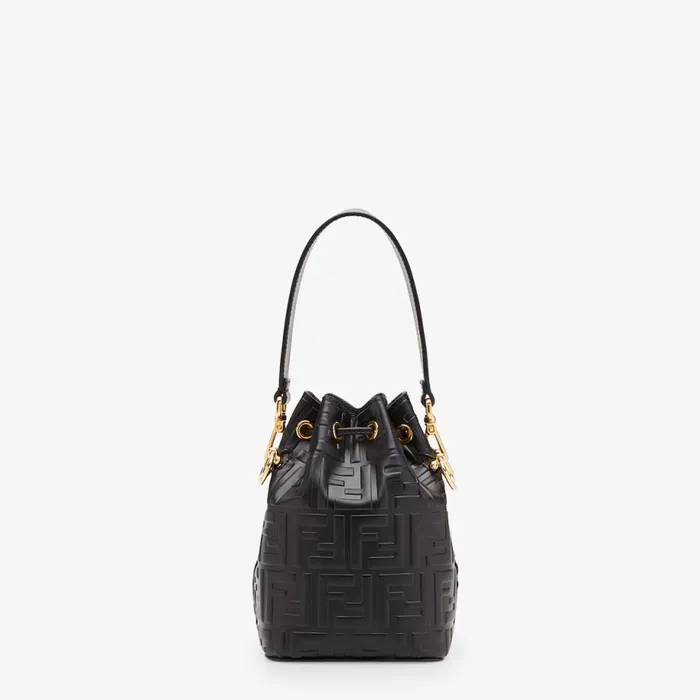 Woman Black Leather Mini Bag Black Fendi Mini Bags