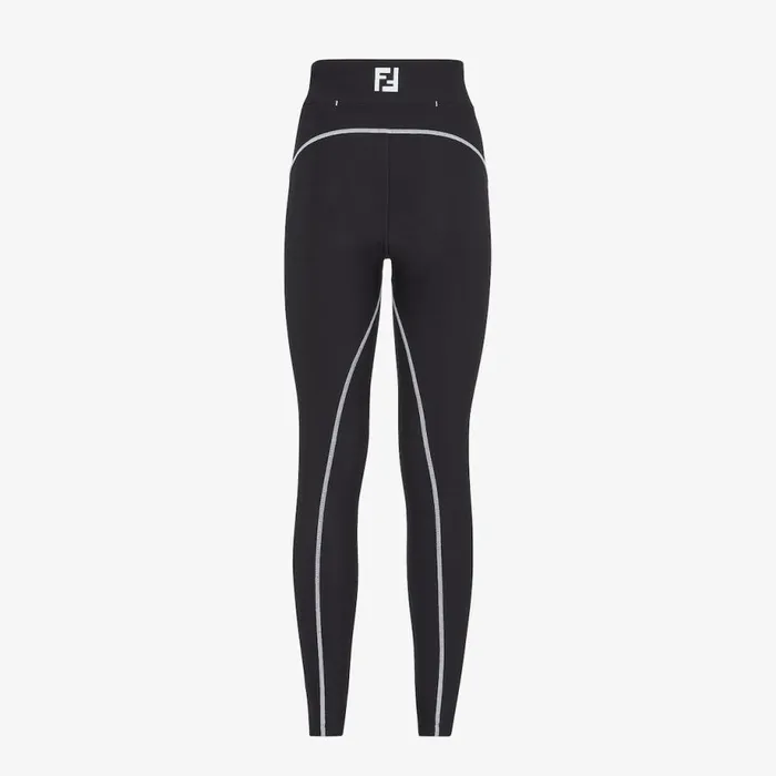 Woman Black Lycra Leggings Black Fendi Skiwear