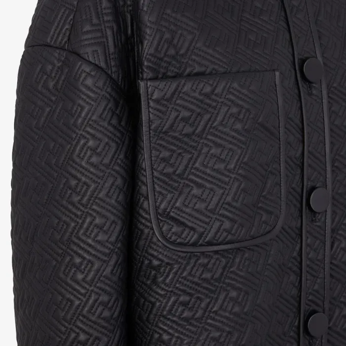Woman Black Nappa Leather GoTo Jacket Black Fendi Coats and Outerwear