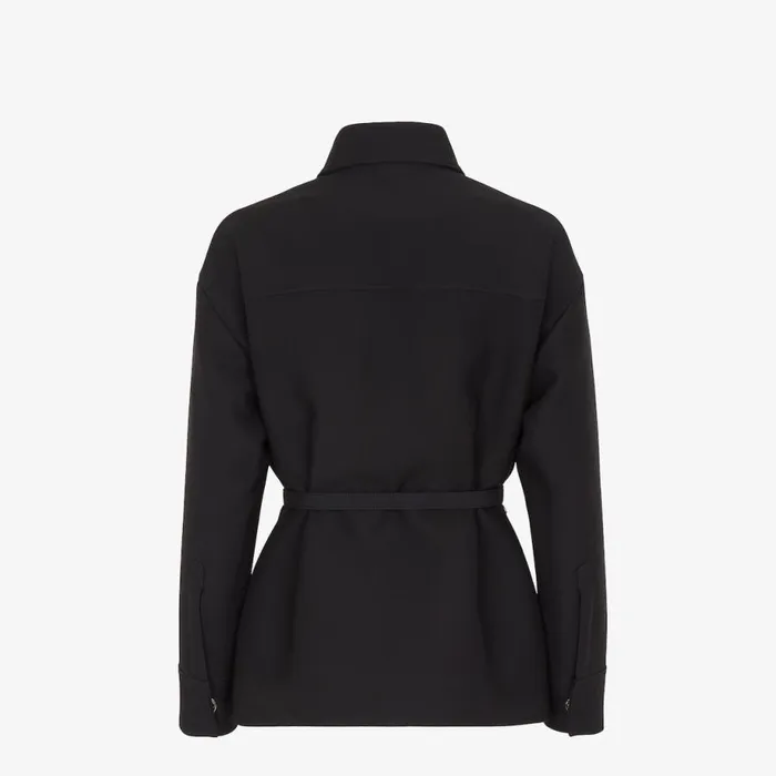 Woman Black Wool And Silk GoTo Black Fendi Coats and Outerwear