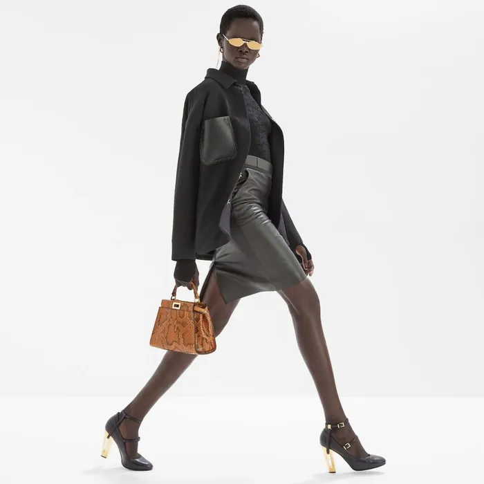 Woman Black Wool And Silk GoTo Black Fendi Coats and Outerwear