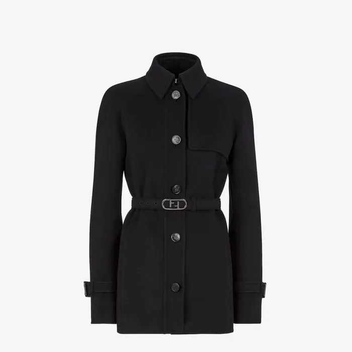 Woman Black Wool GoTo Jacket Black Fendi Coats and Outerwear