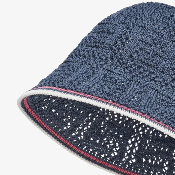 Woman Blue Crochet Cloche Hat Blue Fendi Hats and Gloves