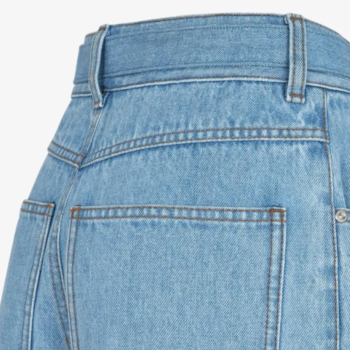 Woman Blue Denim Trousers Blue Fendi Denim