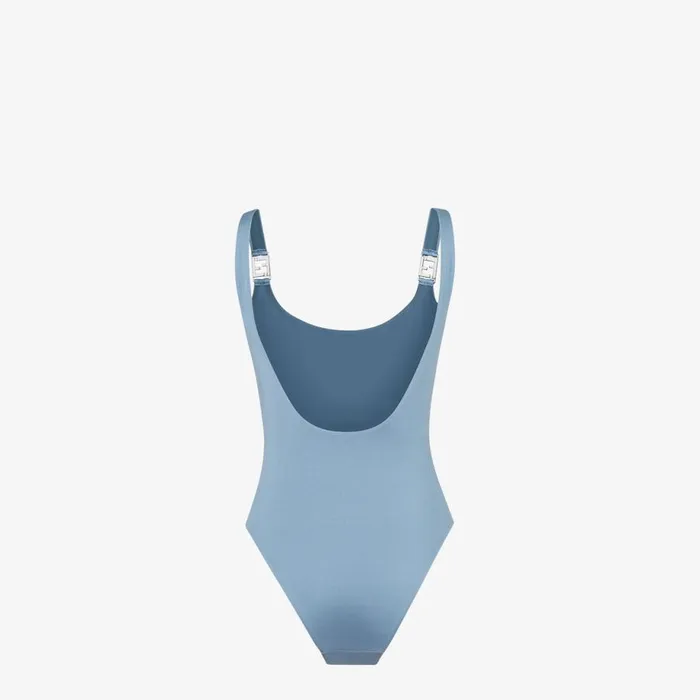 Woman Blue Lycra OnePiece Swimsuit Blue Fendi Swimwear