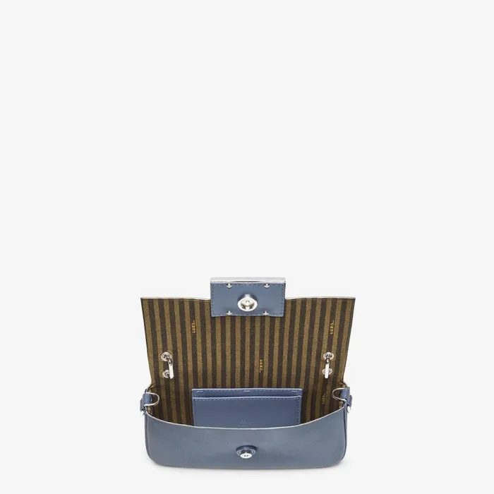 Woman Blue Satin Pouch Blue Fendi Mini Bags