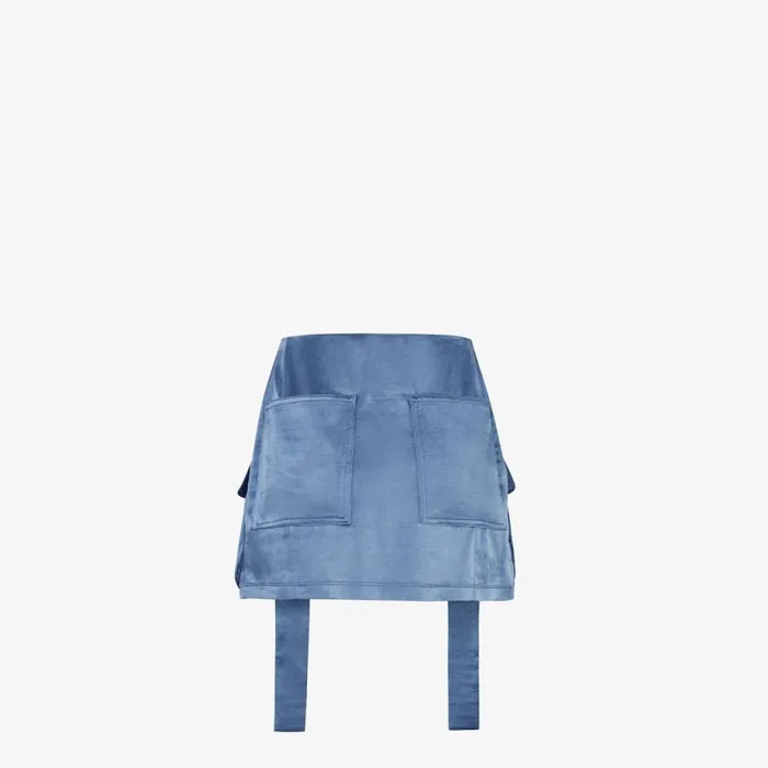 Woman Blue Satin Skirt Blue Fendi Skirts