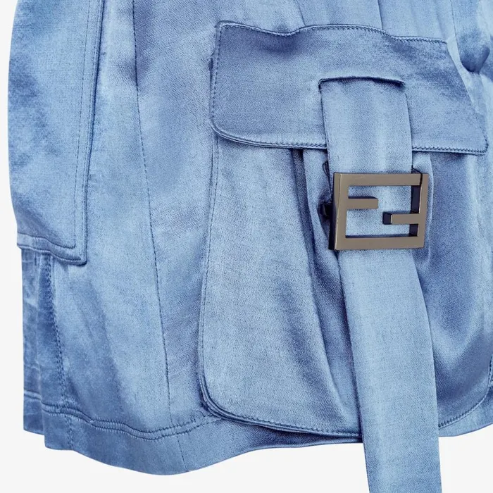 Woman Blue Satin Skirt Blue Fendi Skirts