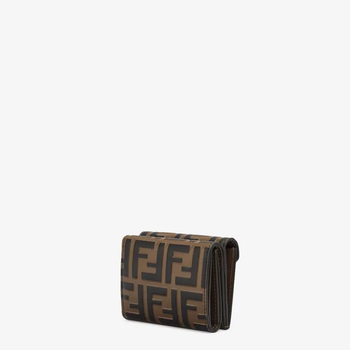 Woman Brown And Black Ff Leather Wallet White Fendi Wallets