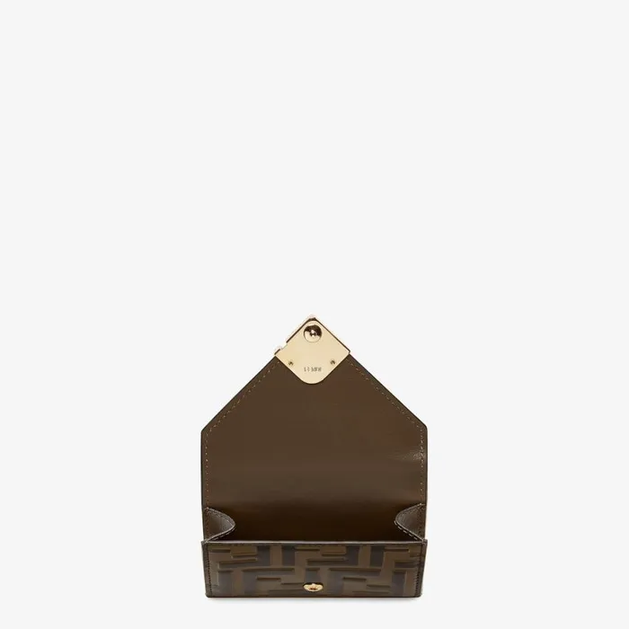 Woman Brown And Black Ff Leather Wallet White Fendi Wallets