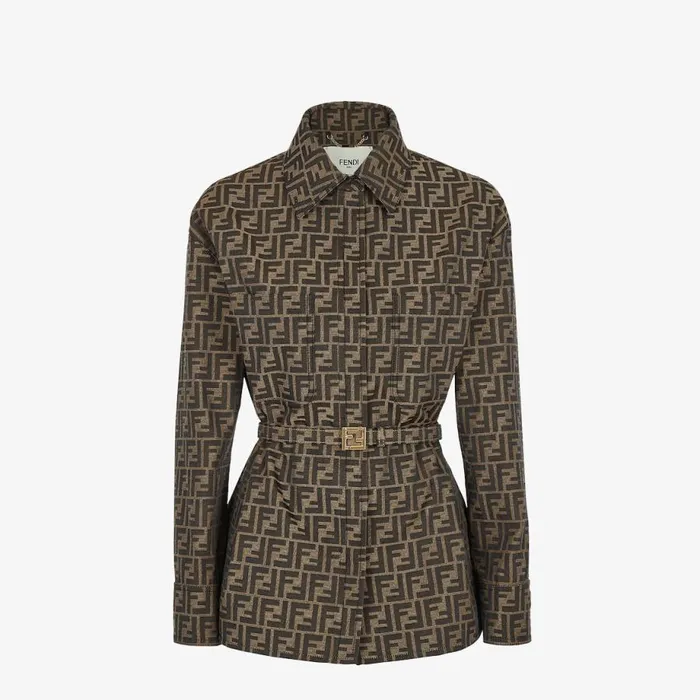 Woman Brown Canvas GoTo Jacket Brown Fendi Jackets