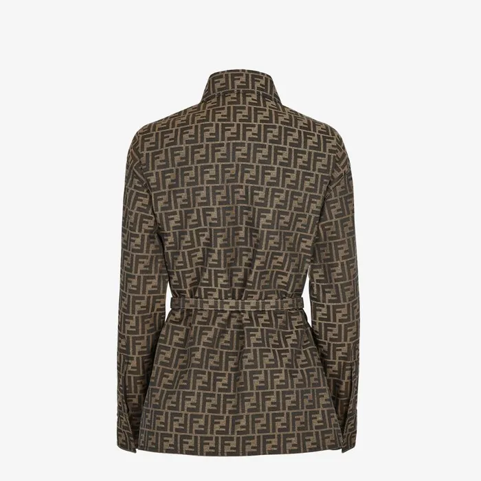 Woman Brown Canvas GoTo Jacket Brown Fendi Jackets