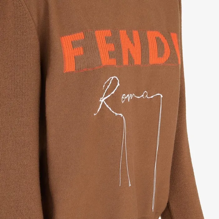 Woman Brown Cashmere Jumper Brown Fendi Knitwear
