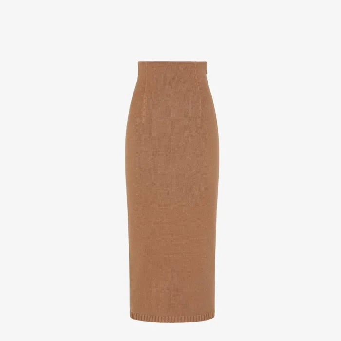 Woman Brown Cashmere Skirt Brown Fendi Knitwear