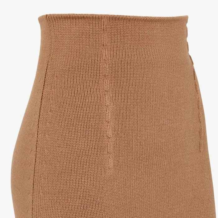 Woman Brown Cashmere Skirt Brown Fendi Knitwear