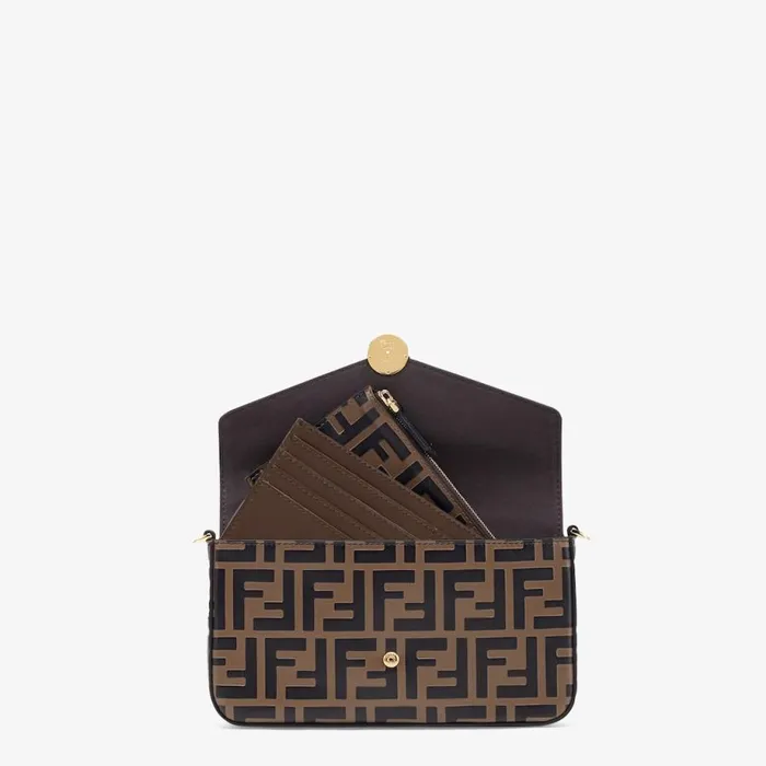 Woman Brown Leather MiniBag Brown Fendi Wallets On Chain