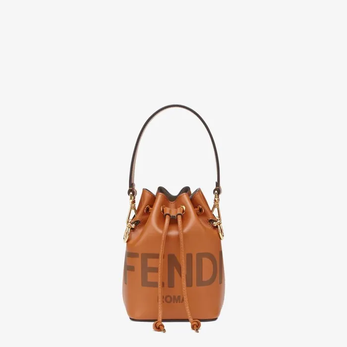 Woman Brown Leather Minibag Brown Fendi Mini Bags
