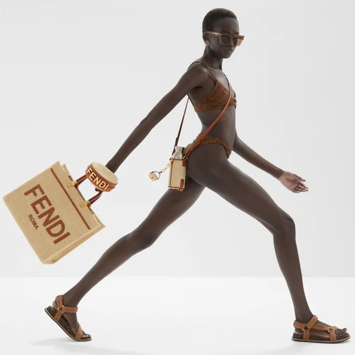 Woman Brown Lycra Bikini Brown Fendi Swimwear