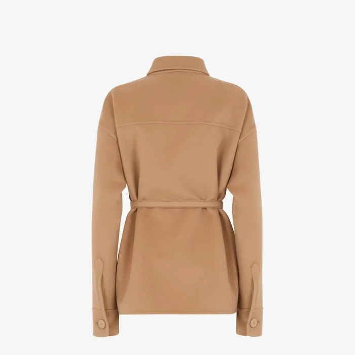 Woman GoTo Jacket In CamelColour Cashmere Beige Fendi Jackets