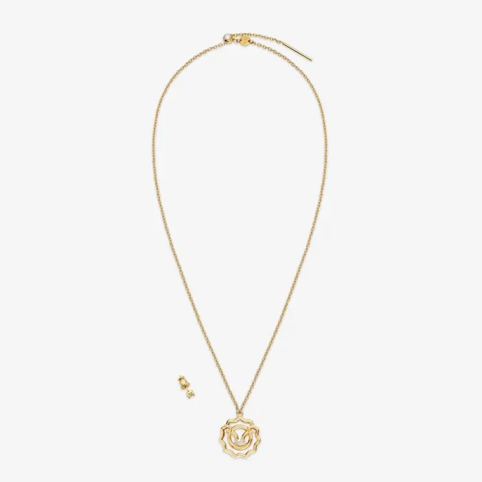 Woman GoldColour Leo Set Gold Fendi Necklaces