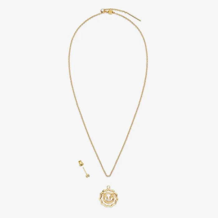 Woman GoldColour Leo Set Gold Fendi Necklaces