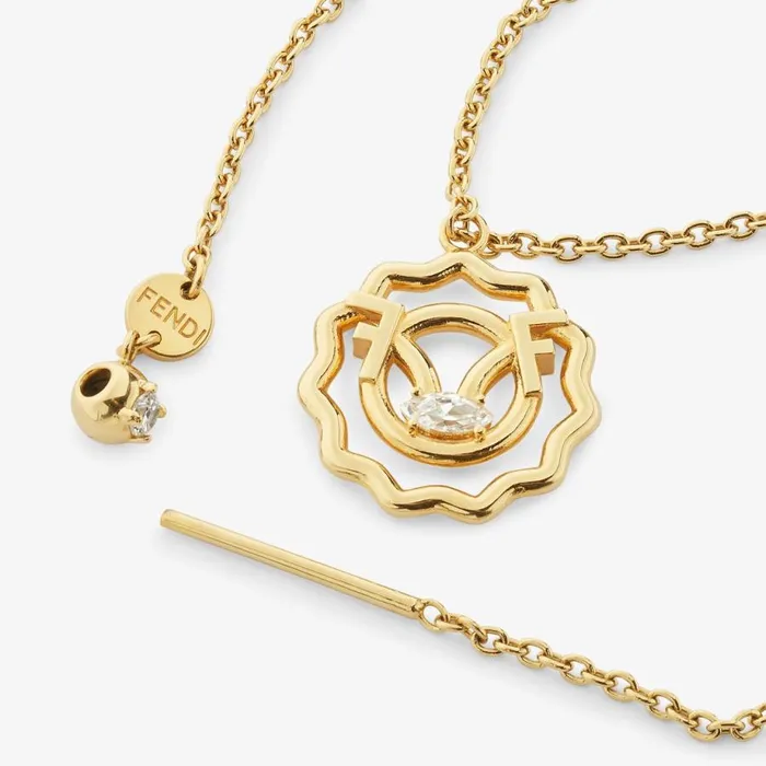 Woman GoldColour Leo Set Gold Fendi Necklaces