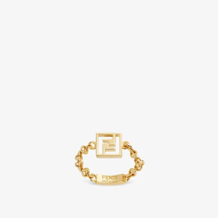 Woman GoldColoured Metal Ring Gold Fendi Rings