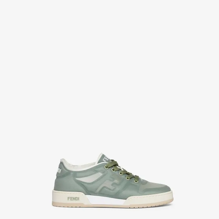 Woman Green Mesh Low Tops Green Fendi Sneakers
