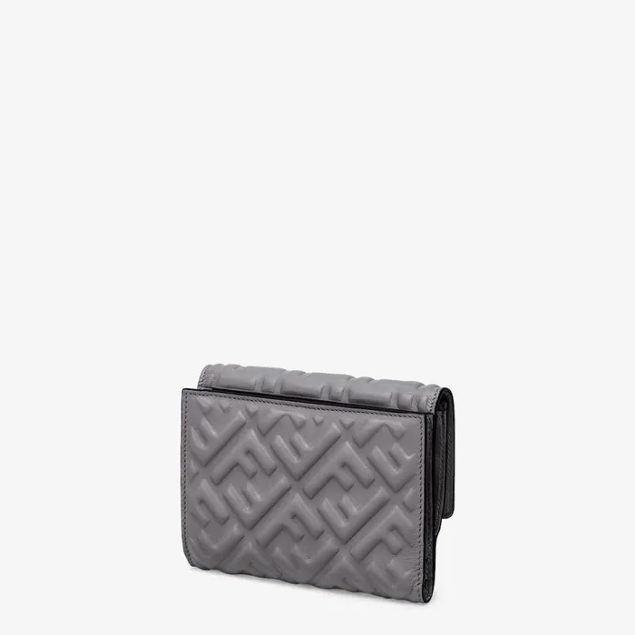Woman Grey Ff Nappa Leather Wallet Grey Fendi Wallets