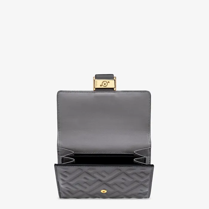 Woman Grey Ff Nappa Leather Wallet Grey Fendi Wallets