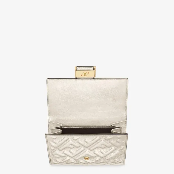 Woman Grey Leather Wallet Grey Fendi Wallets